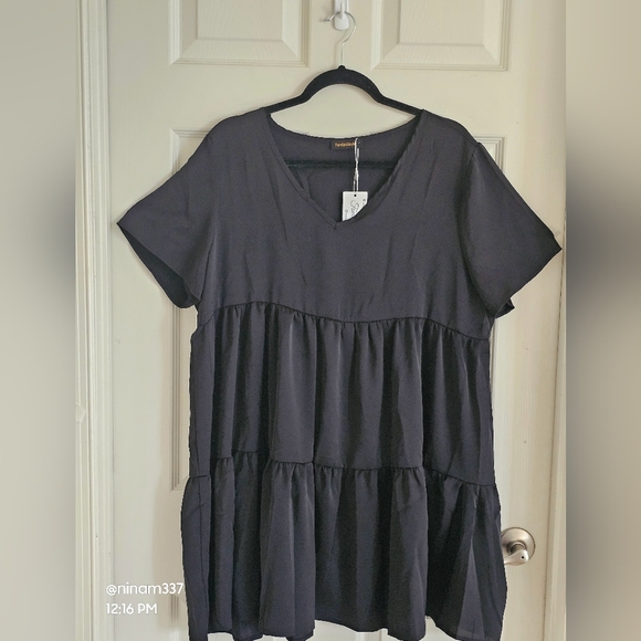 Fantaslook Flowy Swing Shift Dress Summer Sundress Vacation Beach Ocean - Picture 12 of 13